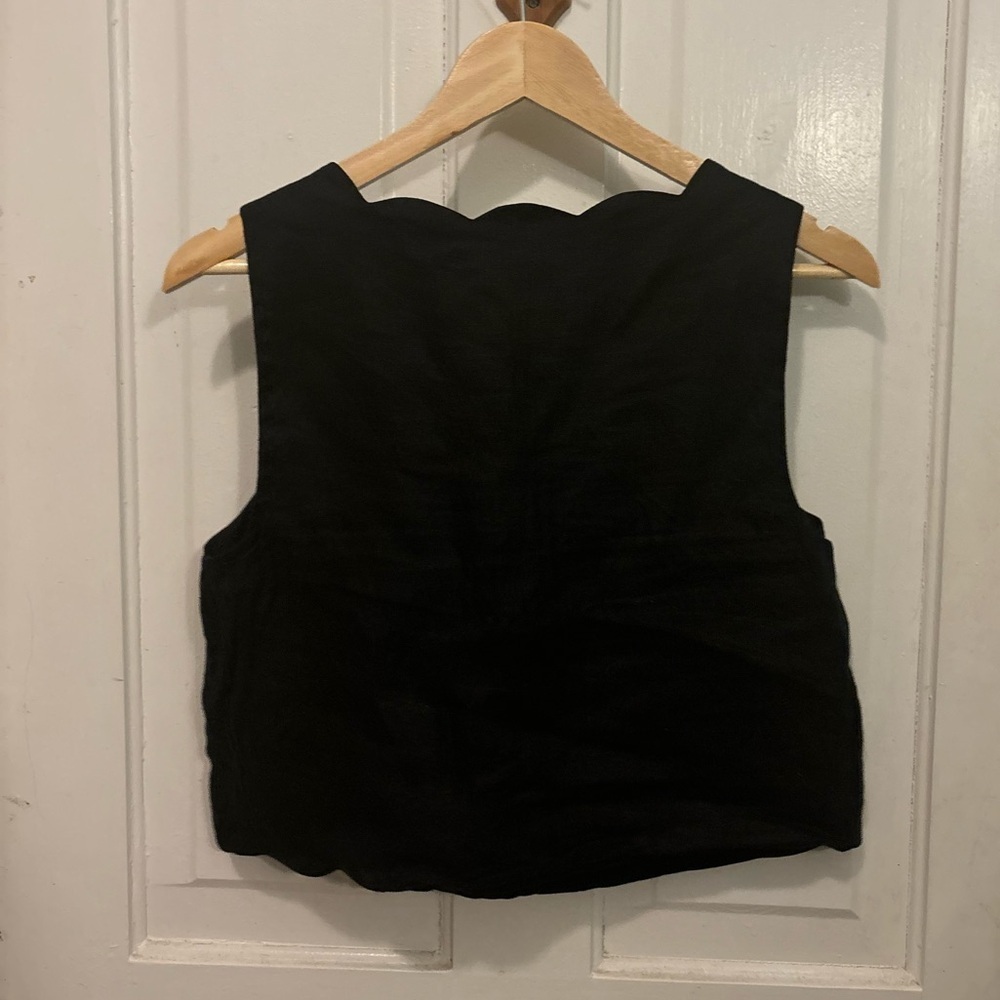 Abercrombie & Fitch Black 100% Linen Tank Top Size Small - Picture 5 of 6